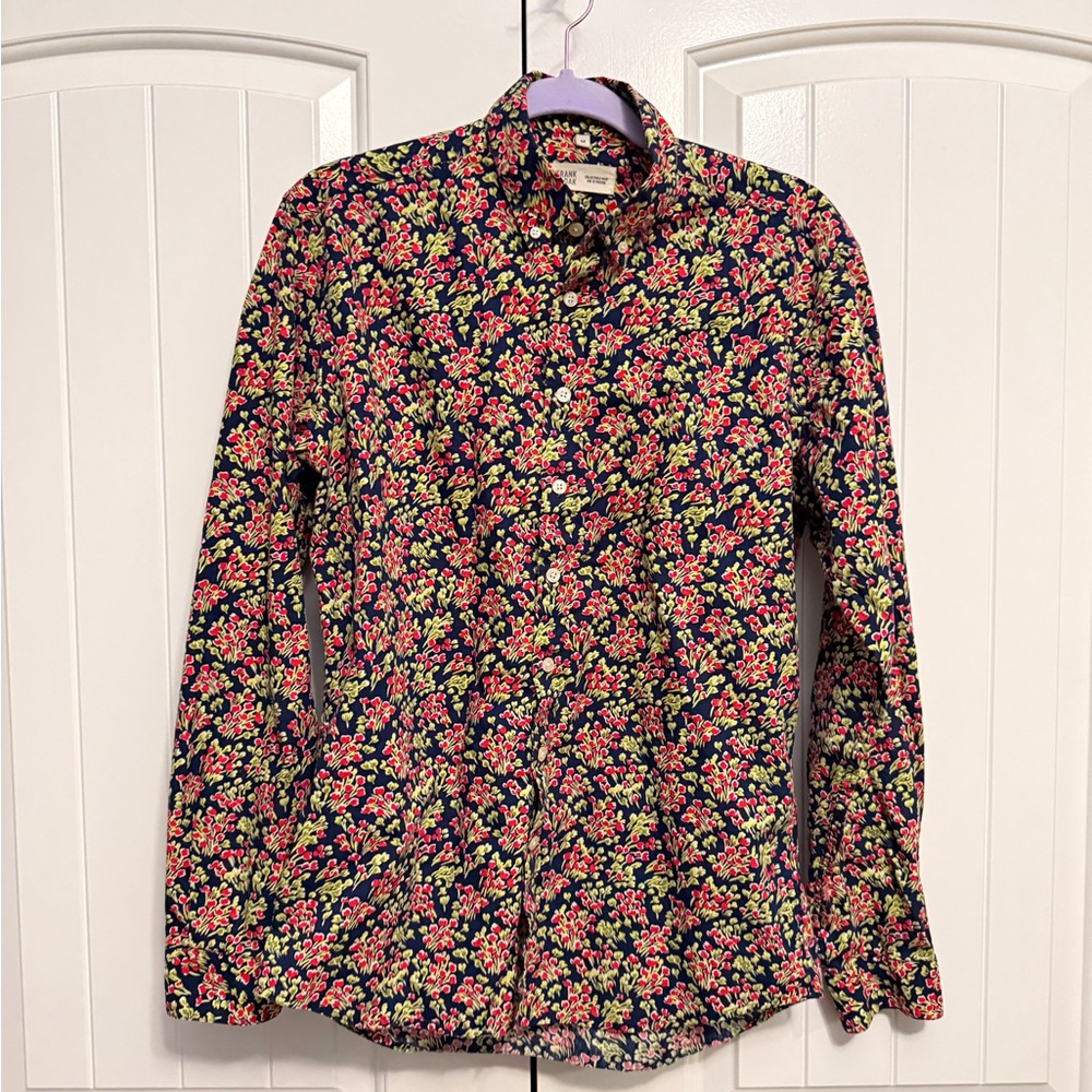Frank & Oak Navy Floral Shirt